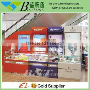 shopping mall wood acrylic watch display showcase counter furniture