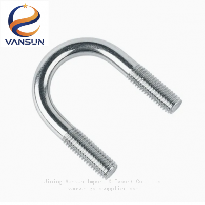 DIN Standard Zinc Plated U-Bolt Pipe Clamp for Electrical Pole and Power Line Fitting Installation