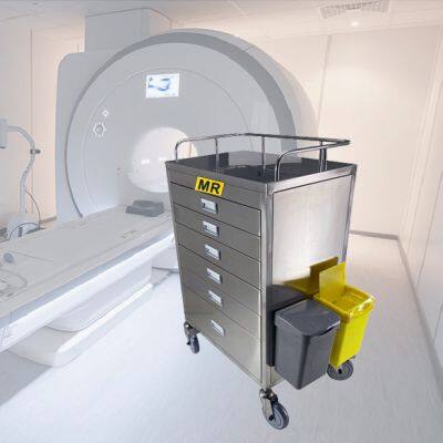MRI Compatible Emergency Trolley / for 1.5T and 3.0T / With 6 Drawers