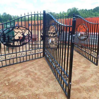 Outdoor Villa Perimeter Fence System - Interlocking Steel Panels With Weatherproof Coating photo-3