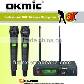 OK-2000 True Diversity Receiver,Dual Channels/UHF PLL 32/99 channels