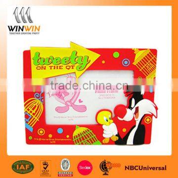 non-phthalates and lead free 3D soft pvc friendship photo frame for promotion