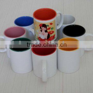 sublimation ceramic mugs with colourful rim