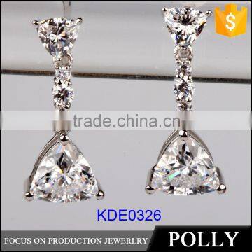 Dignity silver earring design diamond drop shape earring 2015