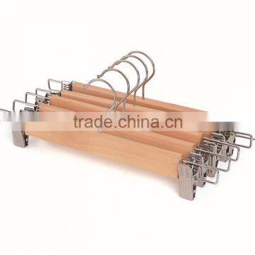 Skirt hangers with clips wood clothes hangers