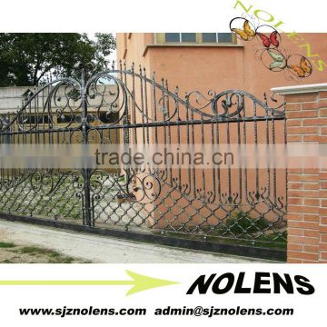 decorative flower iron main gate design /forged wrought iron driveway modern iron gates desing