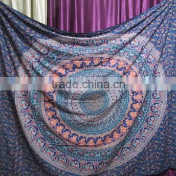 100% Cotton printed Tapestry Mandala Bedcover Round Boho Tapestries