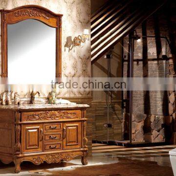 Luxury design floor mounted antique bathroom cabinet solid wood bathroom vanity