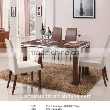 marble and stainless steel grance dining table and chair