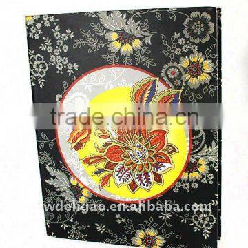 Flower Printed Paper Wrapping Ring Binder Desktop File Folder for Office Stationery Cardboard A4 or FC Size