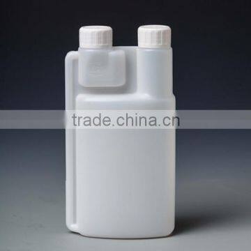 Free sample plastic double neck dispenser bottle for liquid medicine