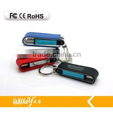 Swivel Metal and Leather usb flash drive with real capacity