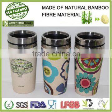 Biodegradable fashionable Bamboo Fibre Stainless Steel Eco Decals cup