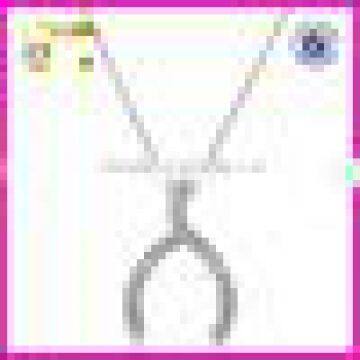 2015 new design 925 silver jewellery necklace with wishbone pendant