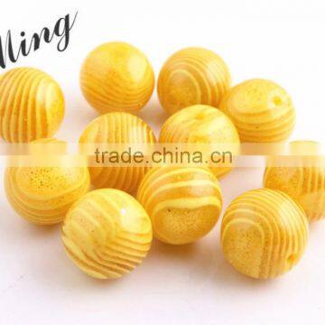 New Yellow Color Chunky 20MM Bubblegum Resin Glitter Strips Beads for Kids Chunky Necklace Jewelry Making!