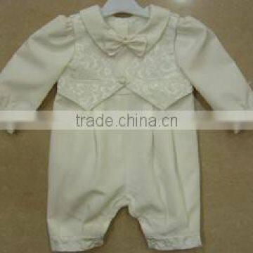 HOT!! latest trendy lovely cream christening newborn boy christening wear