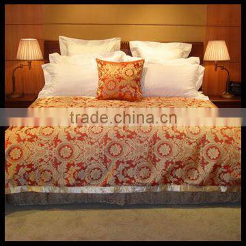 hotel bed linen jacquard bed cover for Dubai/Dubai style cushions and bed runners