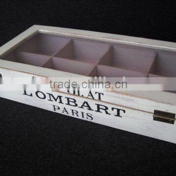 Beautiful wooden latticed storage box with glass cover