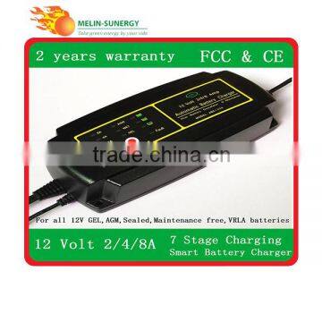 7 Stage 12V rechargeable battery charger 2A/4A/8A