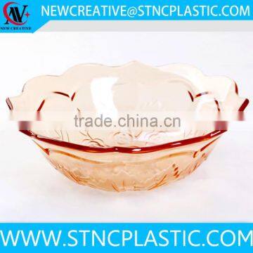 flower shape plastic clear fruit dish