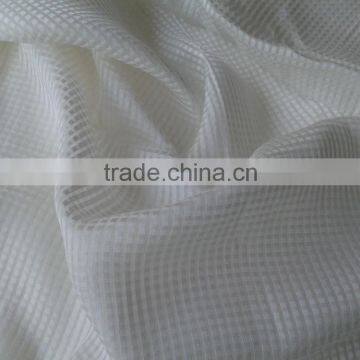 natural white silk cotton with small square pattern jacquard fabric