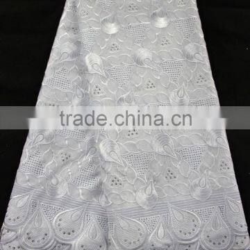 New products african lace fabrics switzerland swiss voile / white dry lace fabric with stones / african swiss voile lace