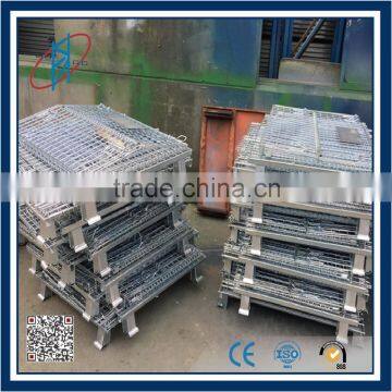 Stackable metal foldable cage pallet