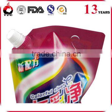 2L Flexible Printed Plastic Detergent Spouted Pouch With Bottom Gusset , Handle photo-3