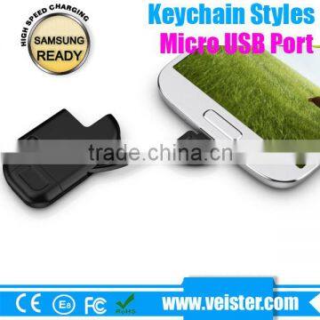 Portable mini USB data cable with keychain for Samsung