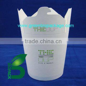 biodegradable PLA coated paper noodle take out boxes