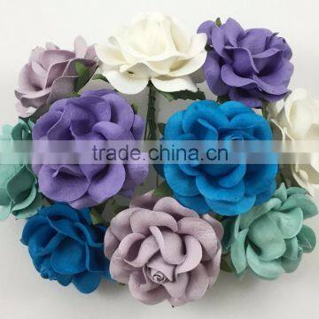 White, Purple, Turquoise, Handmade Mulberry Paper Flower, Wedding Party, Scrap-booking Crafts