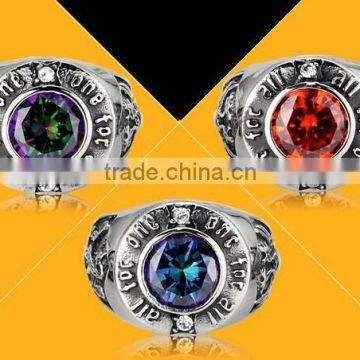 Vintage Men's Gemstone Titanium Fashion Ring,316L Stinless Steel Fashion Ring photo-2