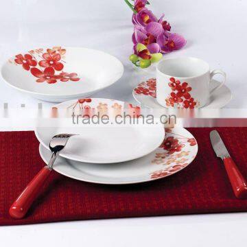 (SDR-1005)20pcs Round shape porcelain plates dishes set for daily use