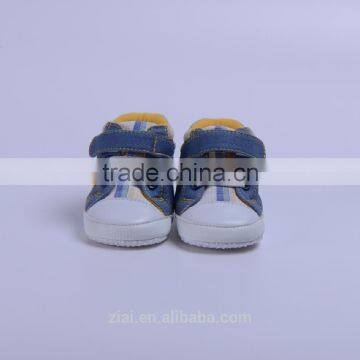 High Ankle Blue Fabric Non-skip Sole Infant Shoes Sneakers