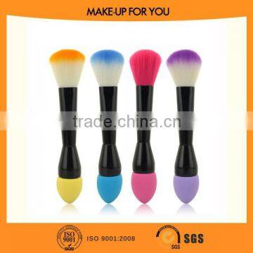 2015 New Fashion Two Tops Make UP Powder Brush Sponge Puff Ege Brush