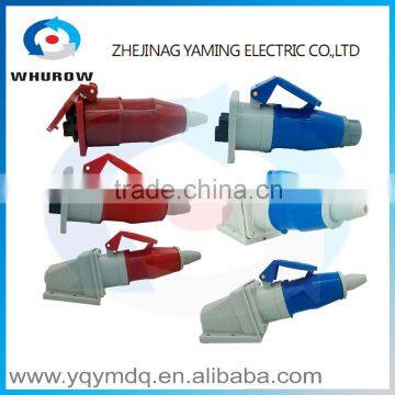 Industrial sockets and plugs IP44 splash proof cable protected series high quality waterproof 3pin 4pin 5pin 16A red blue color