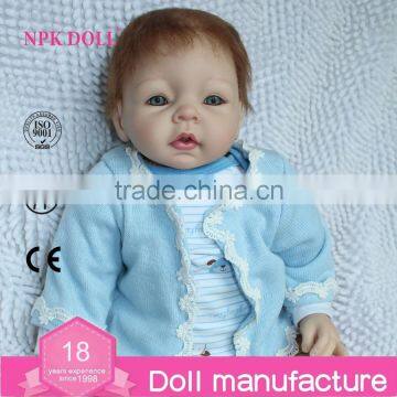 22inch silicone reborn baby doll wholesale fashion doll Blue handmade doll clothes newborn lifelike doll