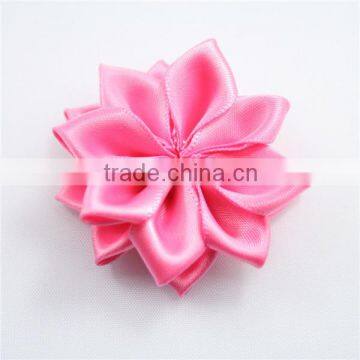 Colorful satin ribbon flowers for cloth