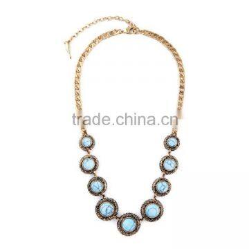 marvelous gorgeous splendid posh round alloy with natural stone beads pave necklace