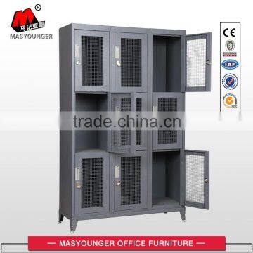 High Quality Staff and Worker Clothes Metal Mesh 9 Doors Locker With Feet photo-4