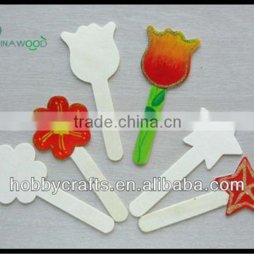 Wood flower shapes sticks