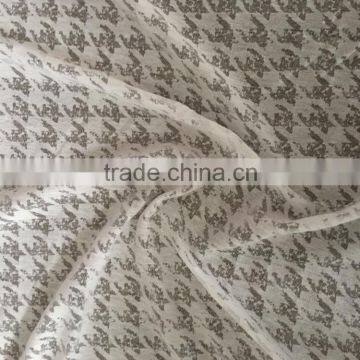60%polyester 40%cotton CVC Bird Design Knit Burn-out Jersey Fabric for Tank Tops