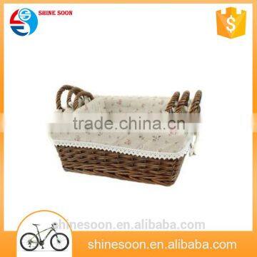 Handcraft chinese wholesale willow picnic wicker basket with handles