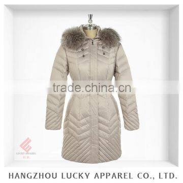 european style lady fashion real fur winter down feather jacket LK15028-A