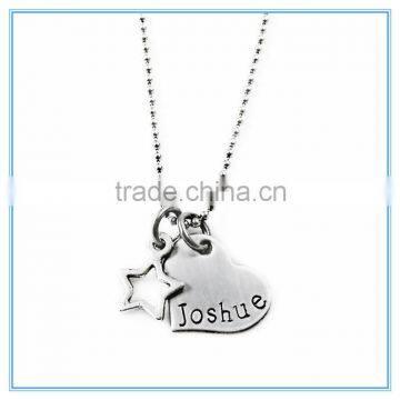 Star & Heart Stainless Steel Necklace with Name