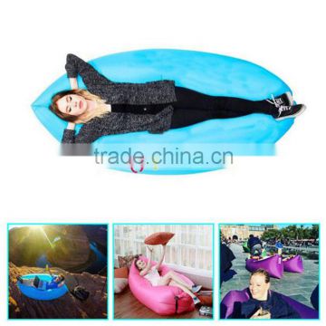 Free Sample Fast Inflatable Air Sleeping Bags Banana Sleeping Bag for Outdoor Camping Blue