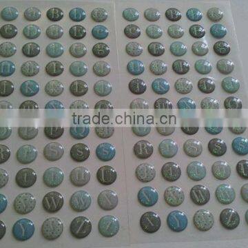 custom transparent non-toxic adhesive epoxy dome label