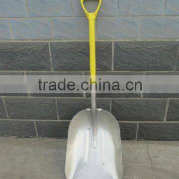 Solid fiberglass short handle snow shovel