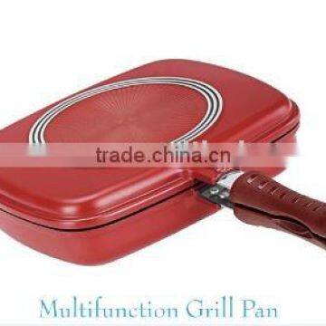 Die-casting aluminium non-stick double pan