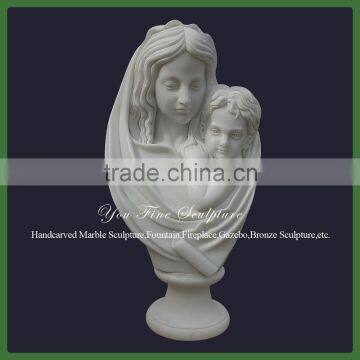 Decorative White Marble Female Bust Statue